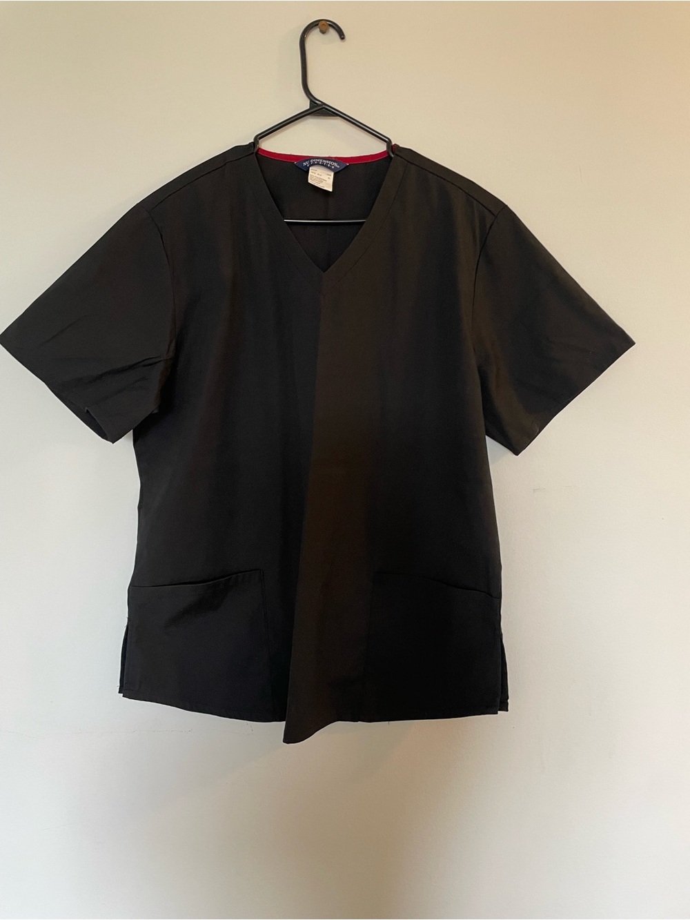 SCRUB Black V-Neck Top with Front Pockets